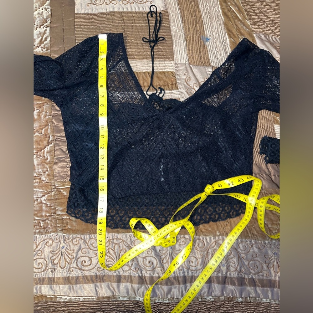 Free People Black Lace Blouse - Picture 7 of 7